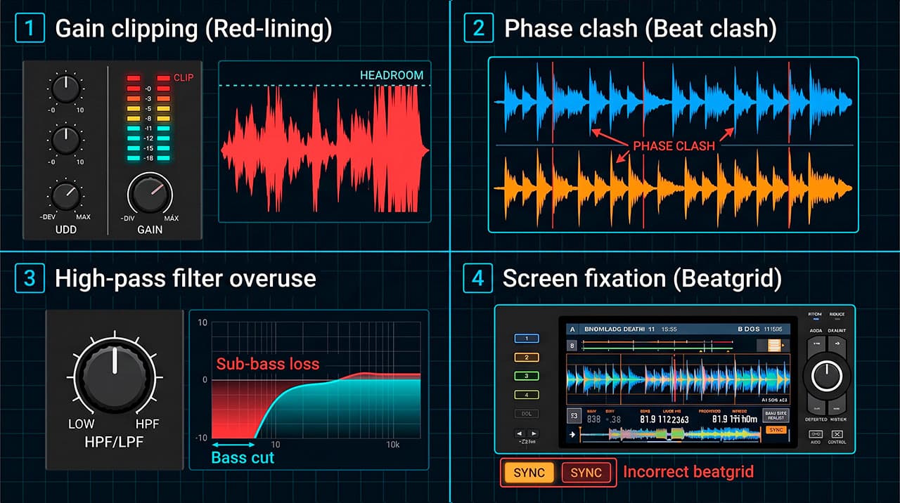 Common mixing mistakes that destroy coherence in the booth